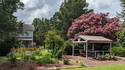 Gazebo by Fountain